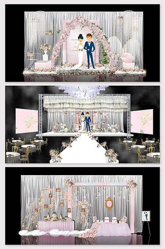 粉色莲花个性婚礼效果图图片