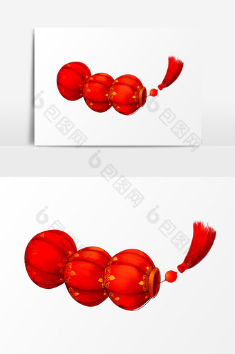 红色飘动的灯笼PSD素材图片