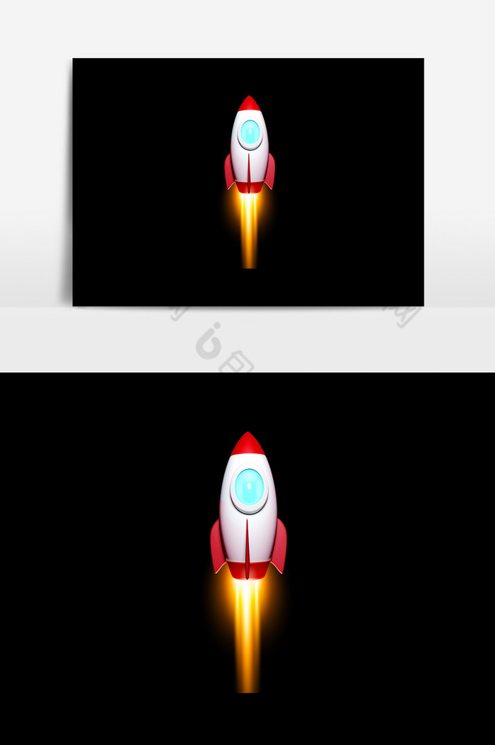 腾空升起的小火箭PSD图片图片