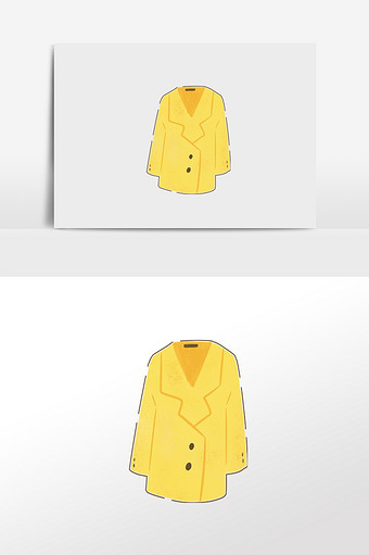 黄色卡通手绘大衣外套秋季外套图片