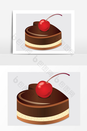爱心心型巧克力蛋糕矢量素材图片