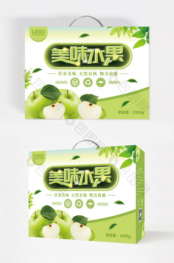 清新绿色水果包装设计图片