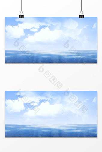 蓝天白云大海背景图片