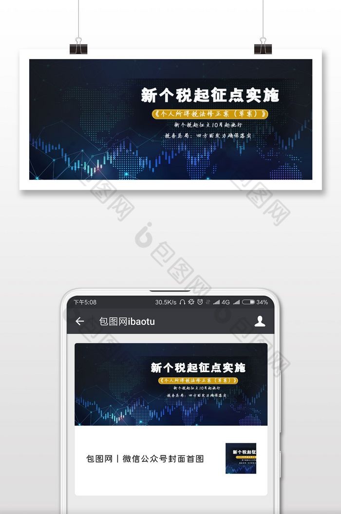 新个税起征点实时海报微信首图图片图片