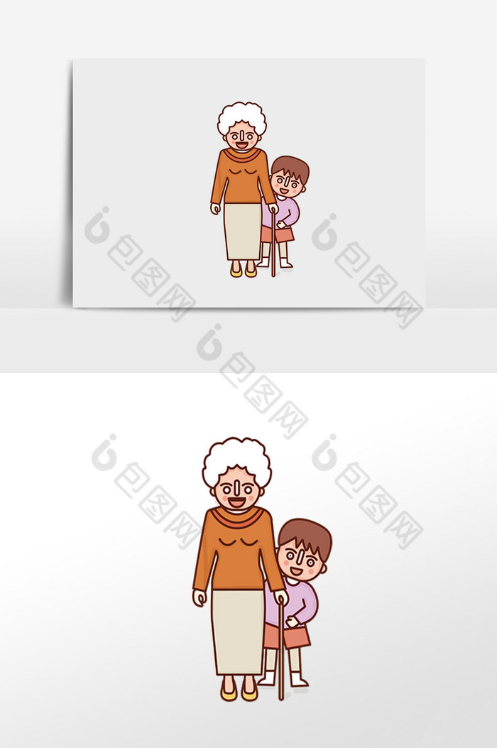 卡通人物爷爷奶奶老年人素材图片