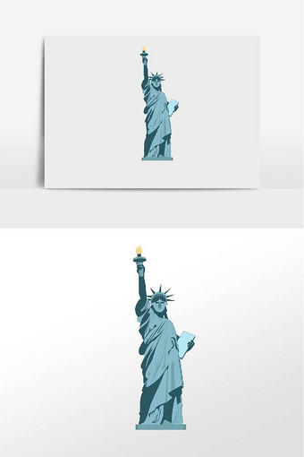 美国自由女神插画元素图片