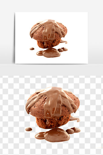 美味可口巧克力蛋糕元素图片