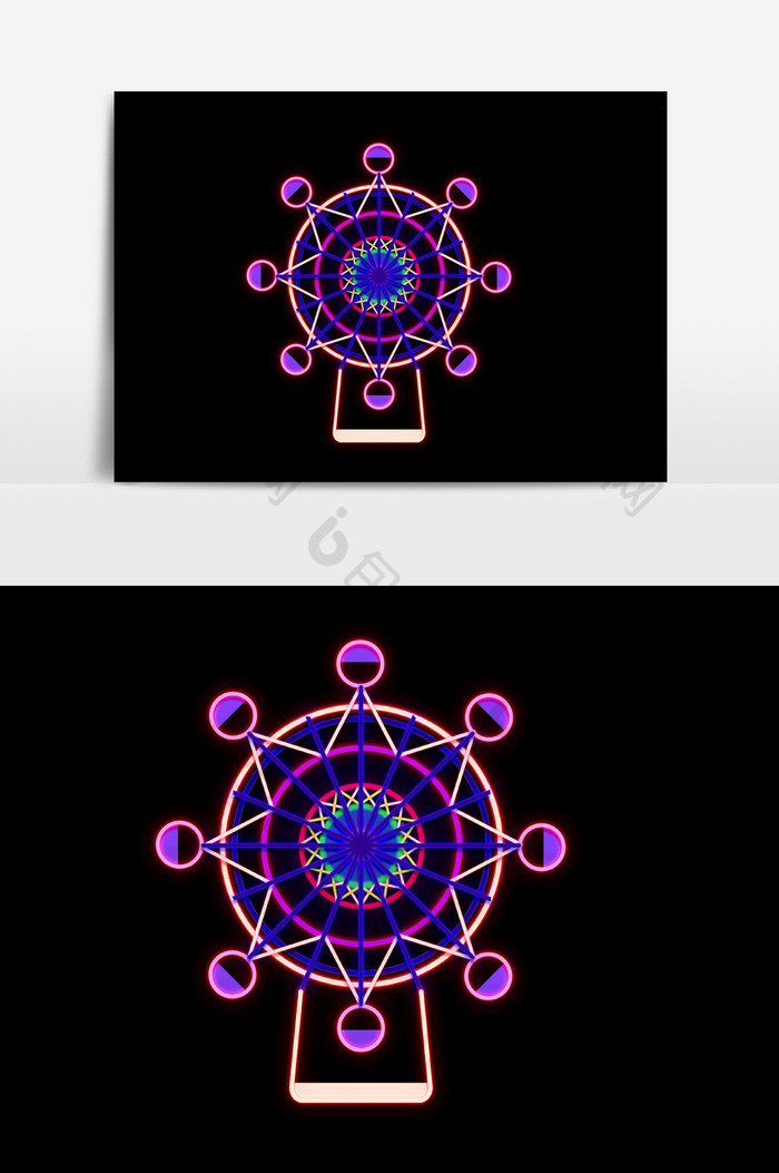 霓虹灯摩天轮图片图片