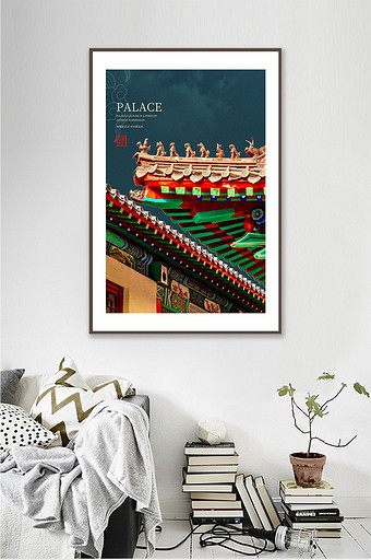 中国风古典宫廷挂画古风装饰画客厅装饰画图片