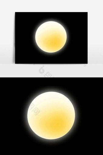 中秋节月亮黄色设计元素图片