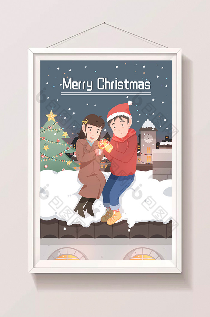 圣诞插画圣诞节网页配图圣诞节插画海报图片