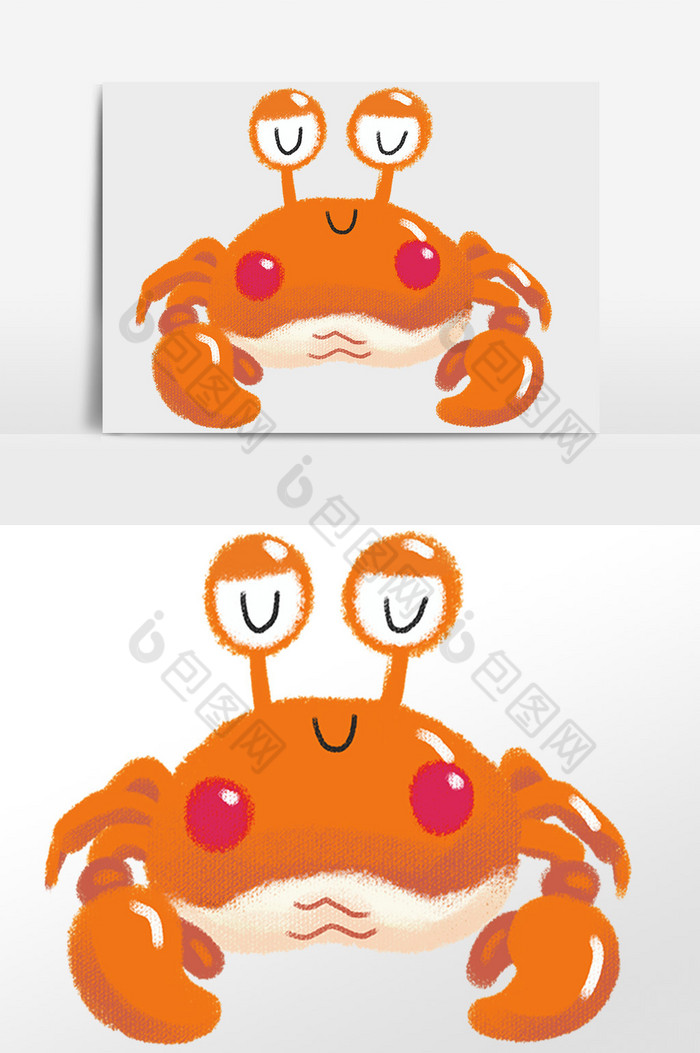 卡通螃蟹水产图片