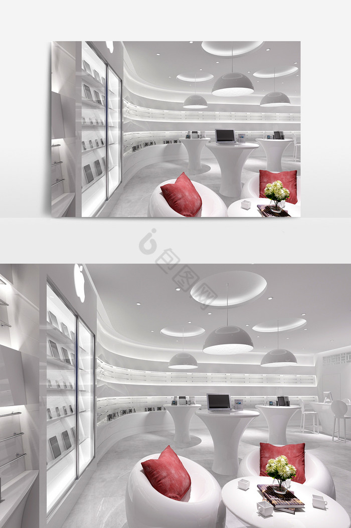 现代风智能设备商场店铺体验店3D模型