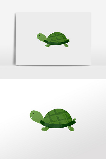 水彩可爱手绘小乌龟绿色龟图片
