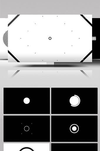 黑白图形元素MG动画LOGO片头AE模板图片