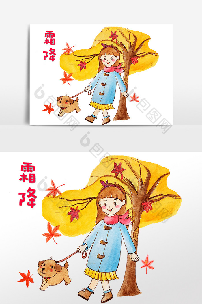 手绘二十四节气插画素材图片