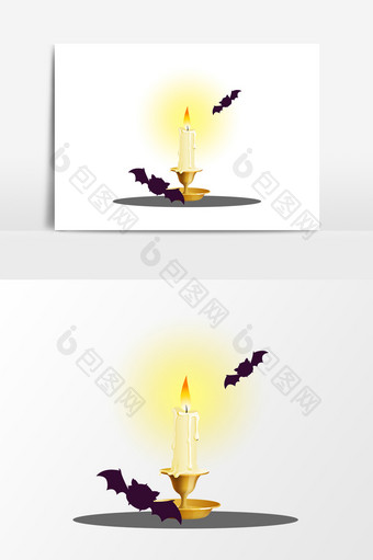 万圣节蜡烛设计元素图片
