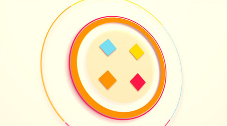 四色图形MG动画logo开场片头AE模板