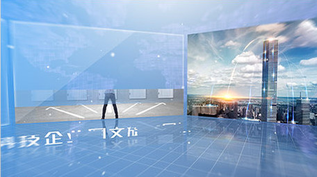 科技企业<strong>图文</strong>旋转展示ae模板