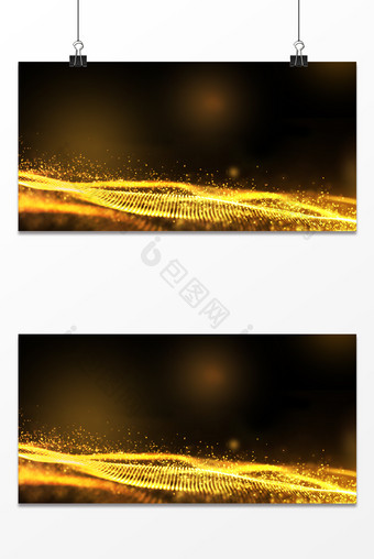 金色粒子线条质感高端大气背景图片
