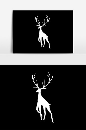 动物鹿剪影元素素材图片
