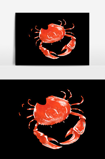 卡通螃蟹元素素材图片