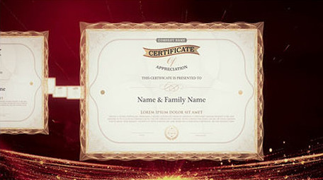 企业荣誉证书展示AE模板