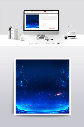 蓝色数码科技主图背景图片