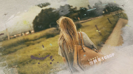 中国风水墨晕染散开遮罩图文动画AE模板