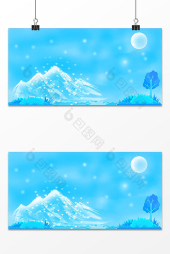 唯美雪山设计背景图片