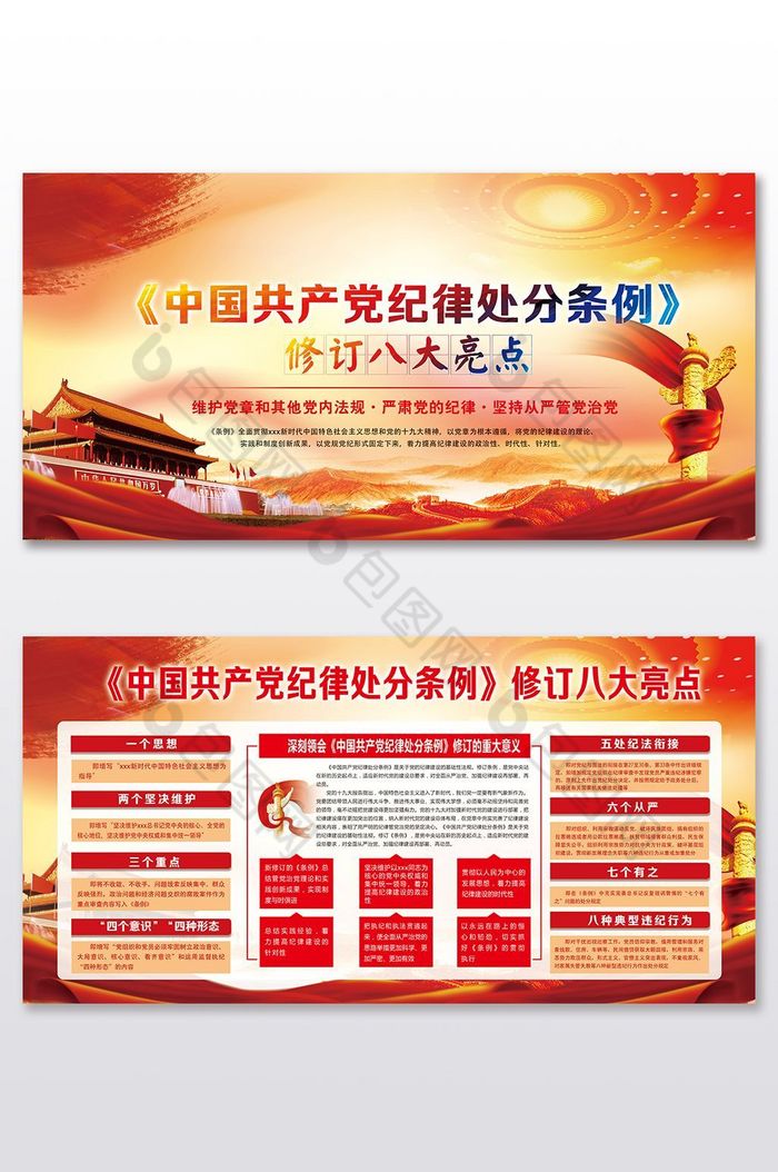 中国共产党纪律处分条例修订八大亮点展板图片图片