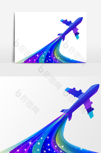 手绘飞机元素设计图片