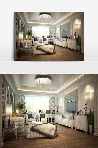 现代奢华家装客厅效果图图片