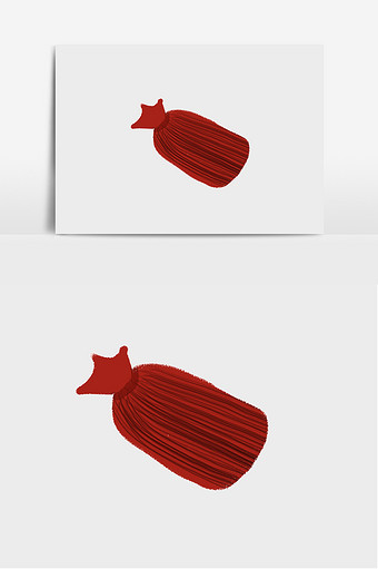 卡通红色热水袋插画素材图片