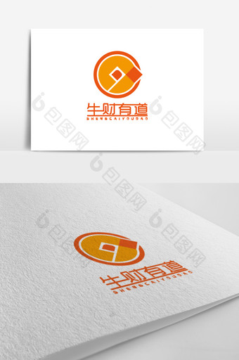 橙色充满生机的金融行业logo标志设计图片