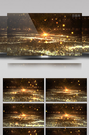 金色粒子颁奖典礼舞台背景视频素材图片