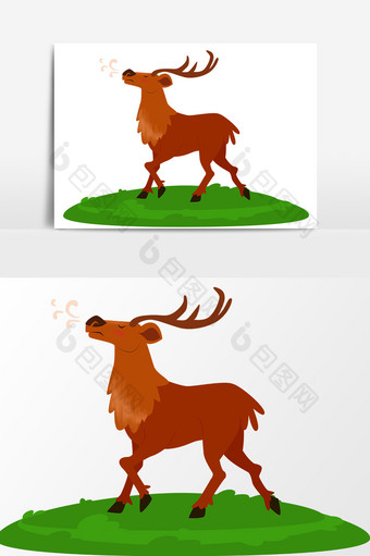 卡通手绘小鹿元素设计图片
