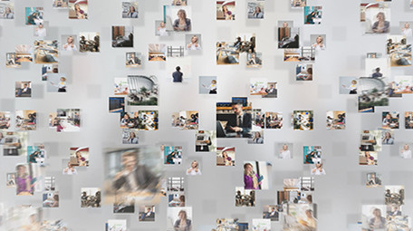 多张图片飞入汇聚企业LOGO片头AE模板