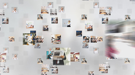 多张图片飞入汇聚企业LOGO片头AE模板