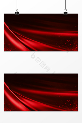 时尚大气红色丝绸光效年会商务海报背景图图片