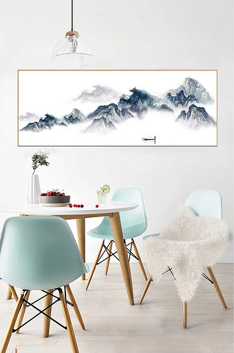新中式国画山水风景装饰画图片