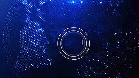 蓝色企业商务数据信息区块链字幕AE模板