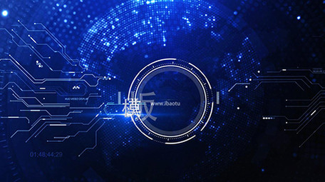 蓝色企业商务数据信息区块链字幕AE模板