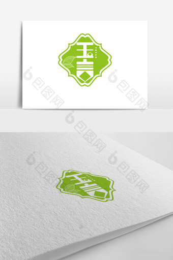 绿色清新自然的护肤品logo标志设计图片