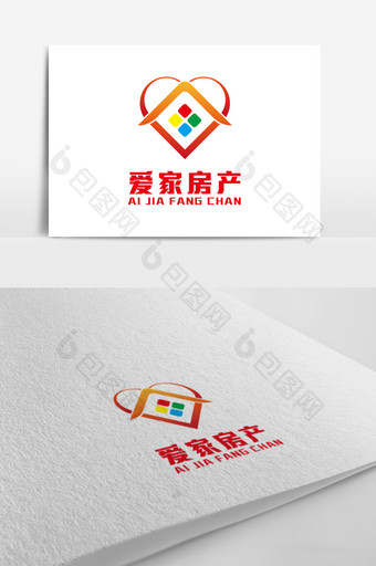 爱家房产地产标志logo设计图片