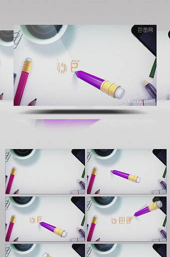 有趣的铅笔画LOGO演绎片头 AE模板图片