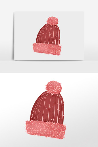 中国风小清新红色帽子插画元素图片