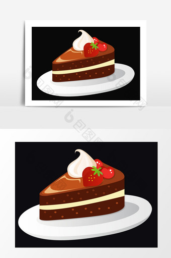 巧克力慕斯蛋糕矢量素材甜品美味图片