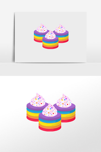 马卡龙蛋糕插画素材图片
