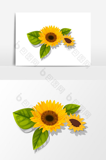 手绘向日葵元素设计图片